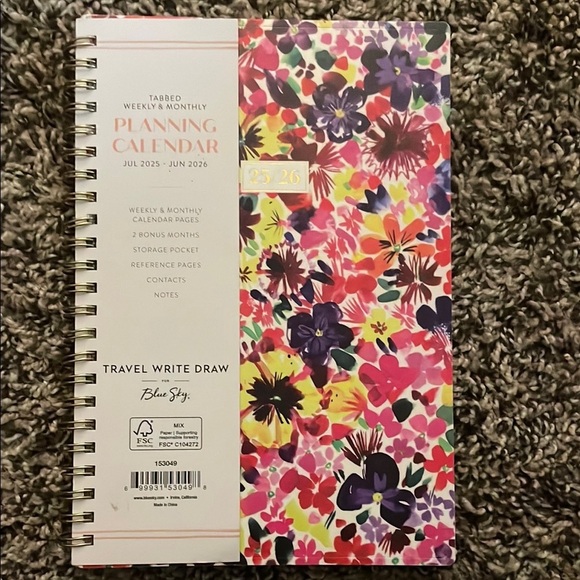 Blue Sky Other - Blue Sky Floral Planner - Vibrant Colors